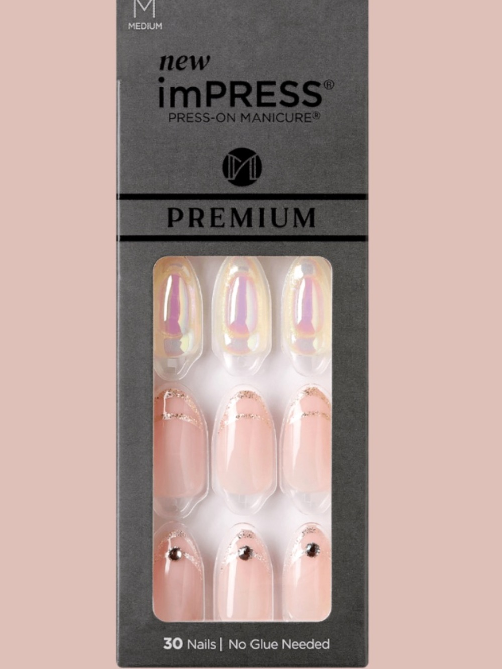imPRESS Pink Blush & Iridescent Accent Press-On Nails